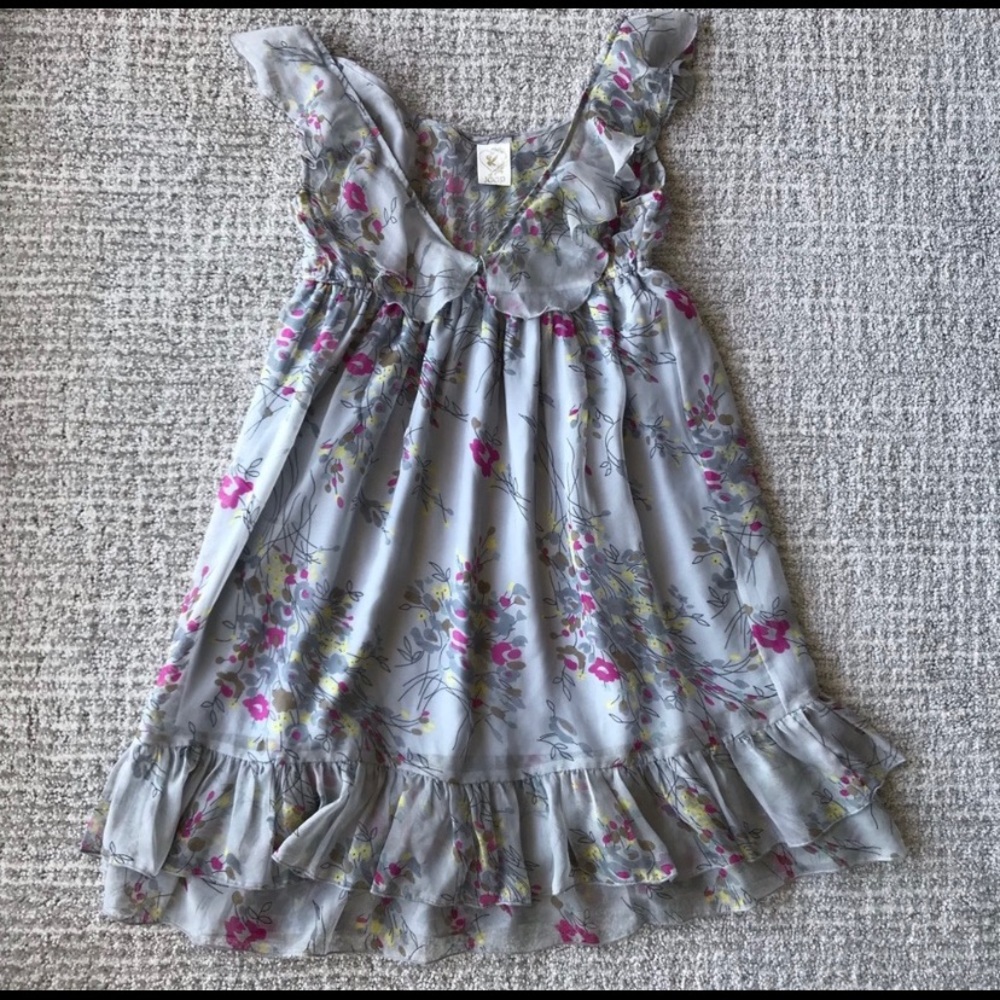 Joop Grey Floral Print Babydoll Dress Size XS